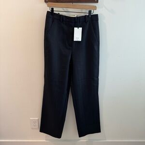NWT CO Women’s Black Italian‎ Wool Straight Leg Trousers Size 6